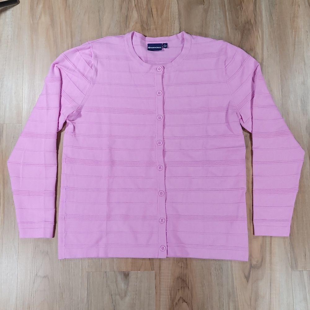 🔺️NorthCrest Lavender Textured Buttoned Cardigan Large
